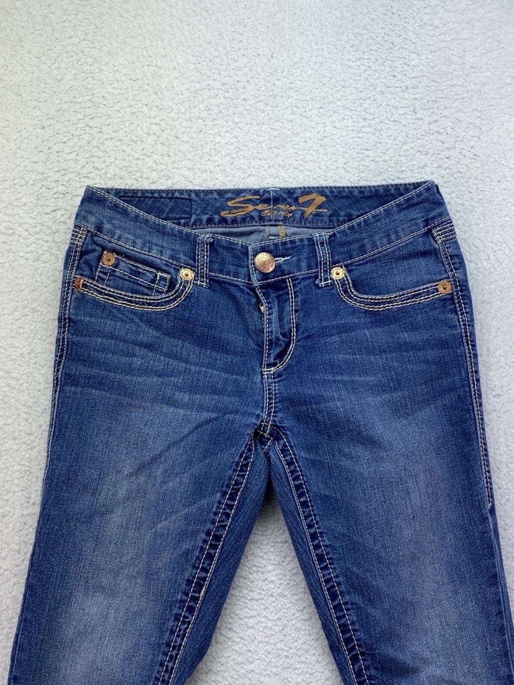 Seven7 Blue Flare Jeans - Picture 2 of 4